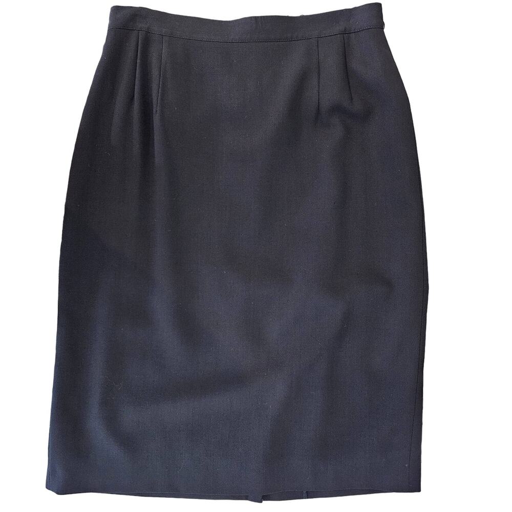 Giorgio Armani VTG Black Wool Business Classic Pencil Skirt | Women's 8 | FLAW